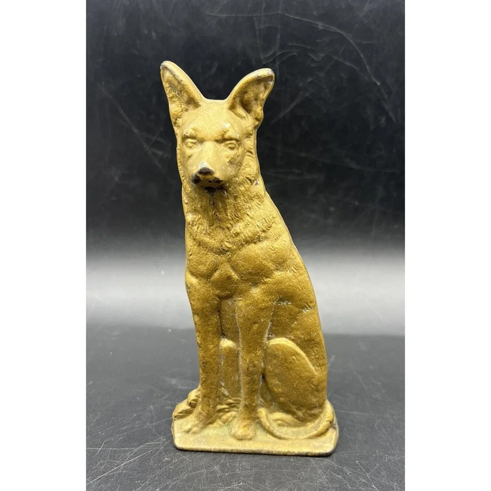 Antique/ Vintage German Shepherd Cast Iron Doorstop 6.25